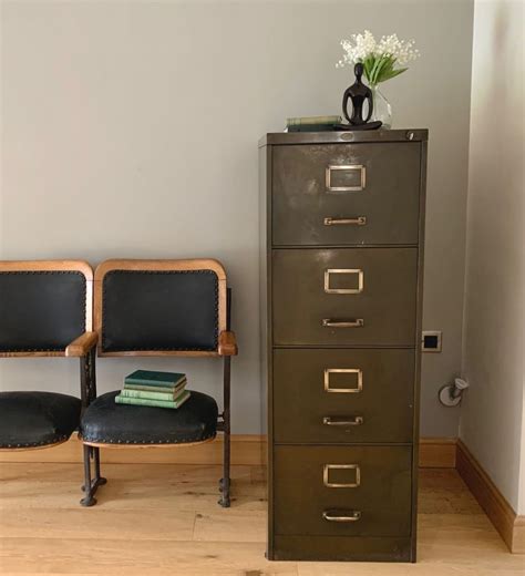 vintage polished steel filing cabinet|Vintage Metal Filing Cabinet .